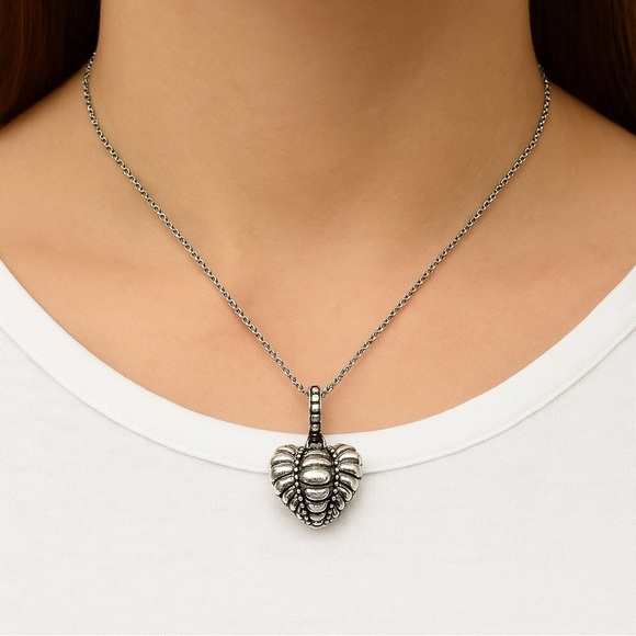 Sterling Silver Puffy Heart Pendant - Picture 1 of 11